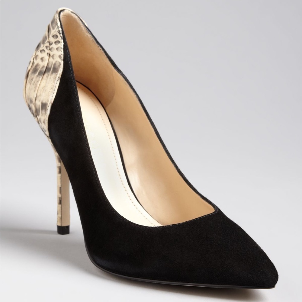 Enzo Angiolini Pallassino Pump Black Suede Snakeskin